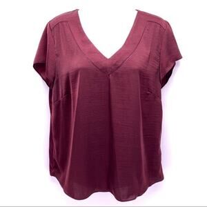 Contemporaine Burgundy Blouse Top Size Medium